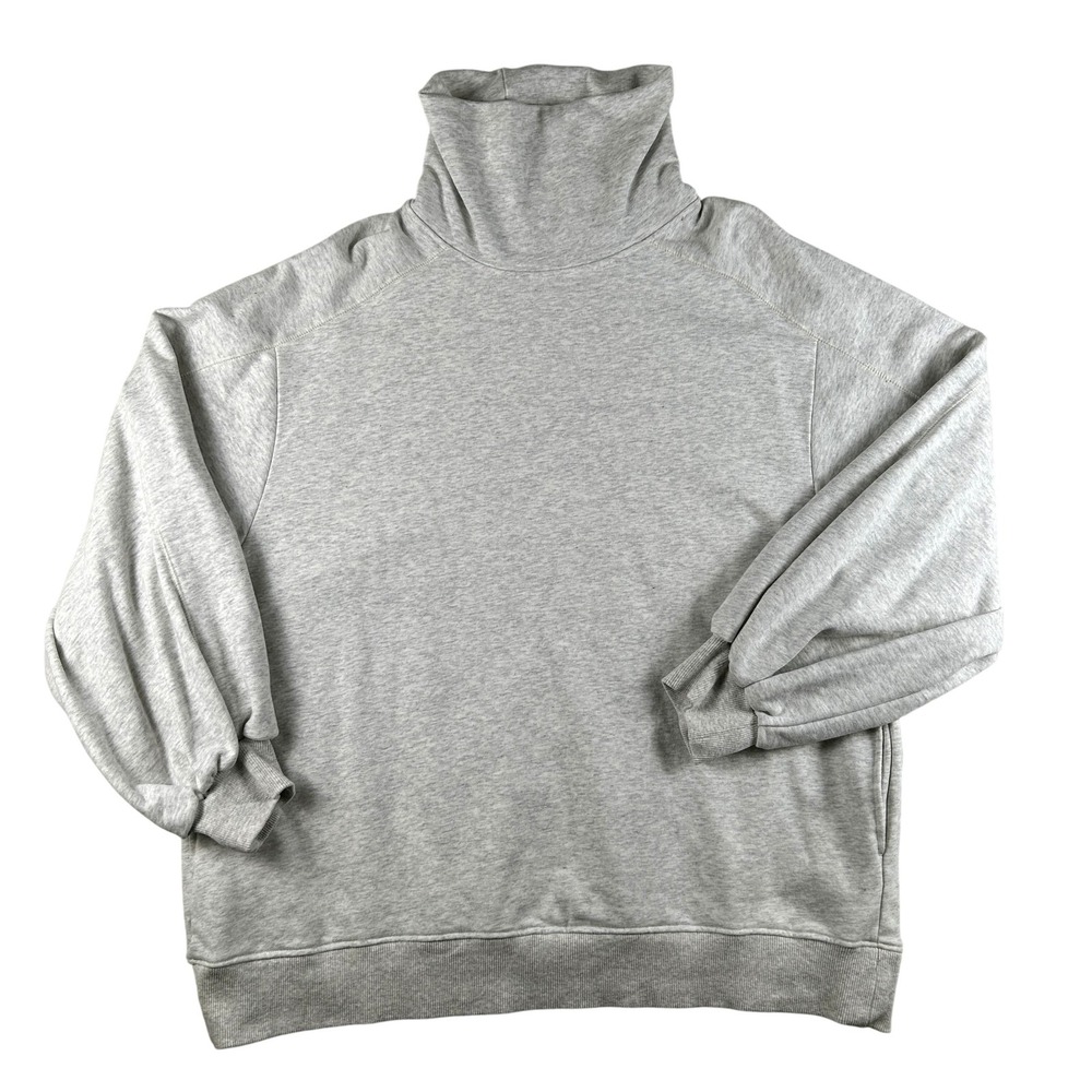 LIT Sweatshirt Womens 2XL Turtleneck Fleece Pullover Side Pockets Relaxed Fit